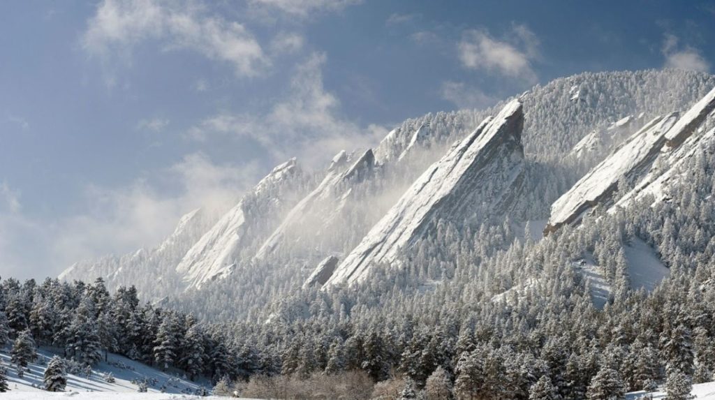 Flatiron mountains in winter