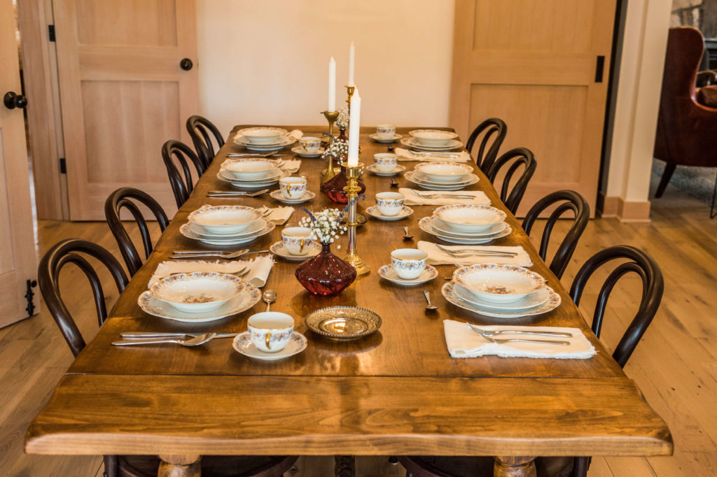 decorative tableware, tea cups, candles